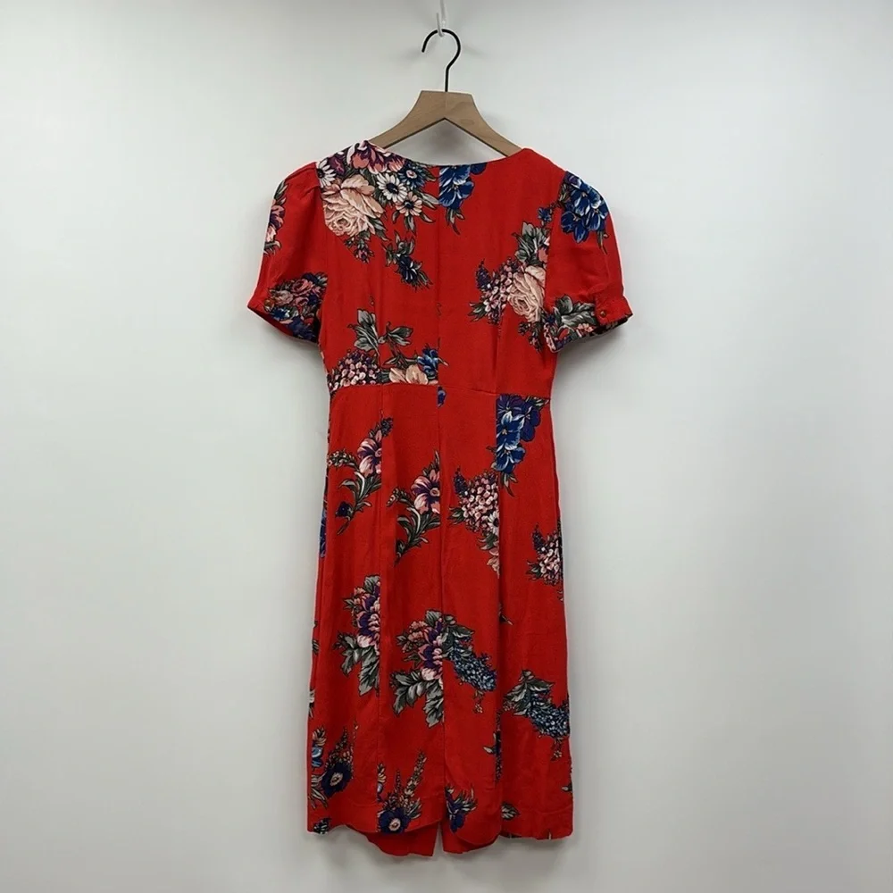 Anthropologie Red Floral Mini Dress - Picture 6 of 9